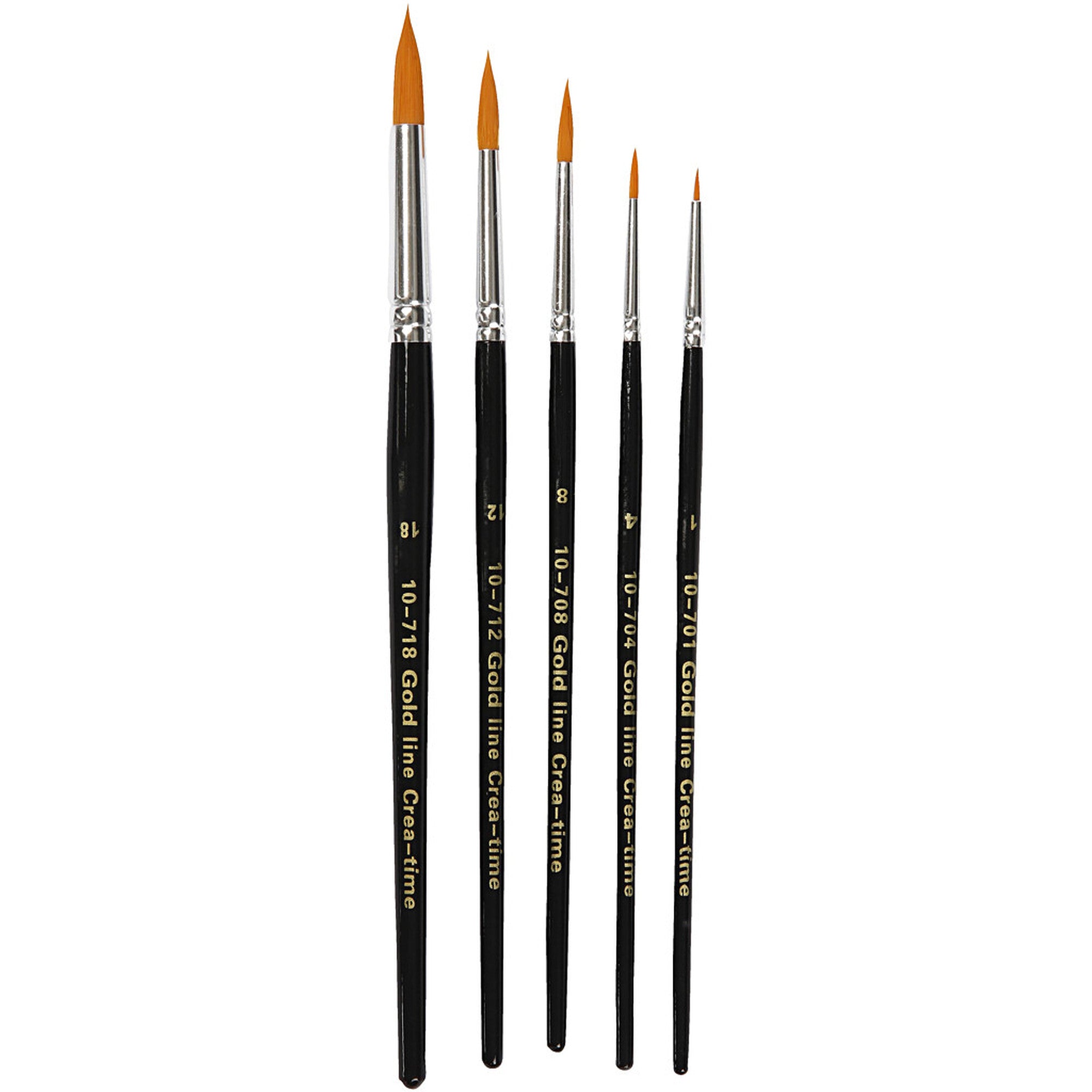 Syntetpenselset Rund – 5st - Gold Line