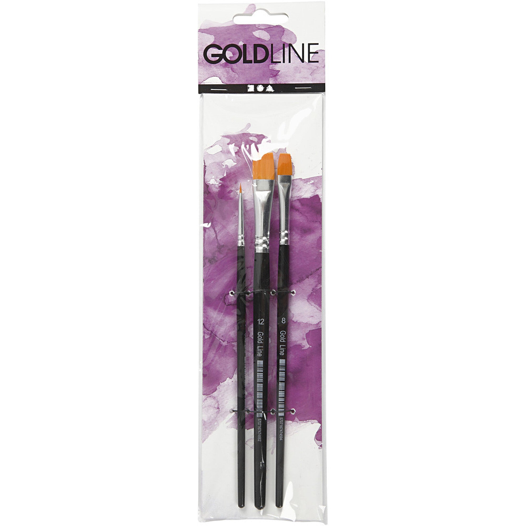 Syntetpenselset Platt – 3st - Gold Line