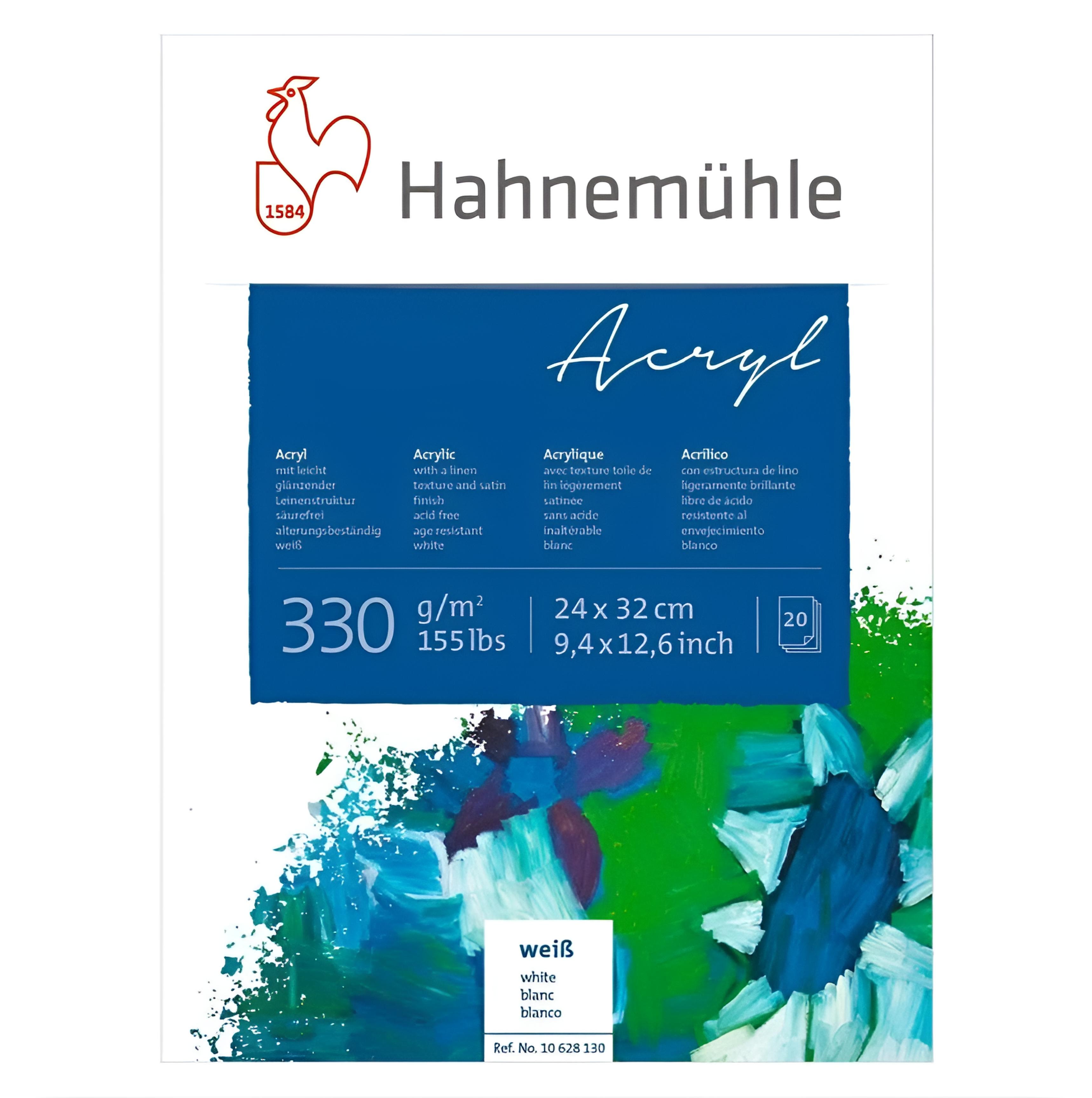 Akrylblock – Acryl 330 – Medium Gräng, 330 g, 20 ark – Hahnemühle - 24 x 32cm