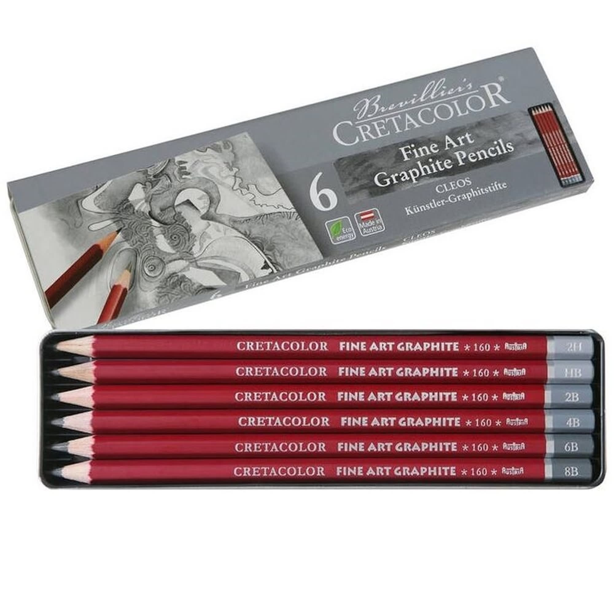 Cretacolor Grafitpennset - Fine Art Graphite Pencils - 6 st fargprov
