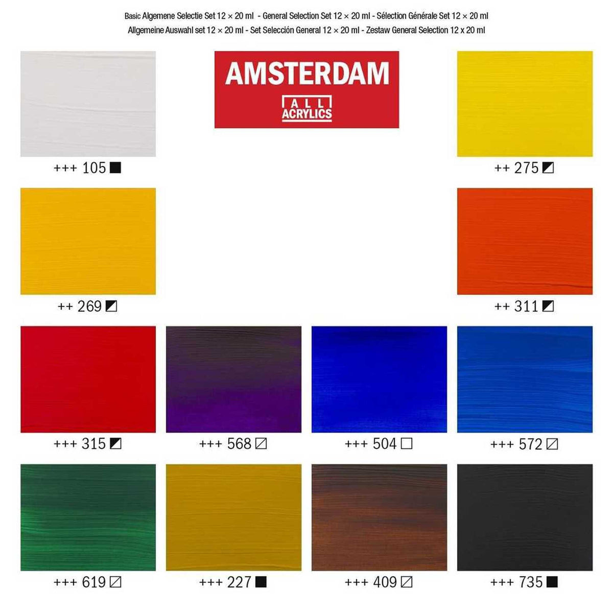 Amsterdam Akrylfärgset - Standardfärger - 20 ml