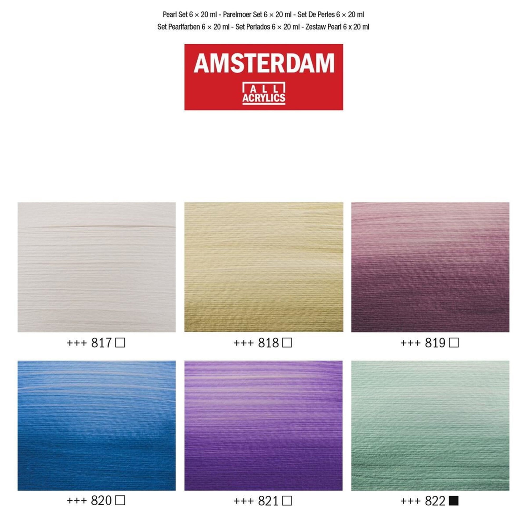 Amsterdam Akrylfärgset - Pearl - 6 x 20 ml