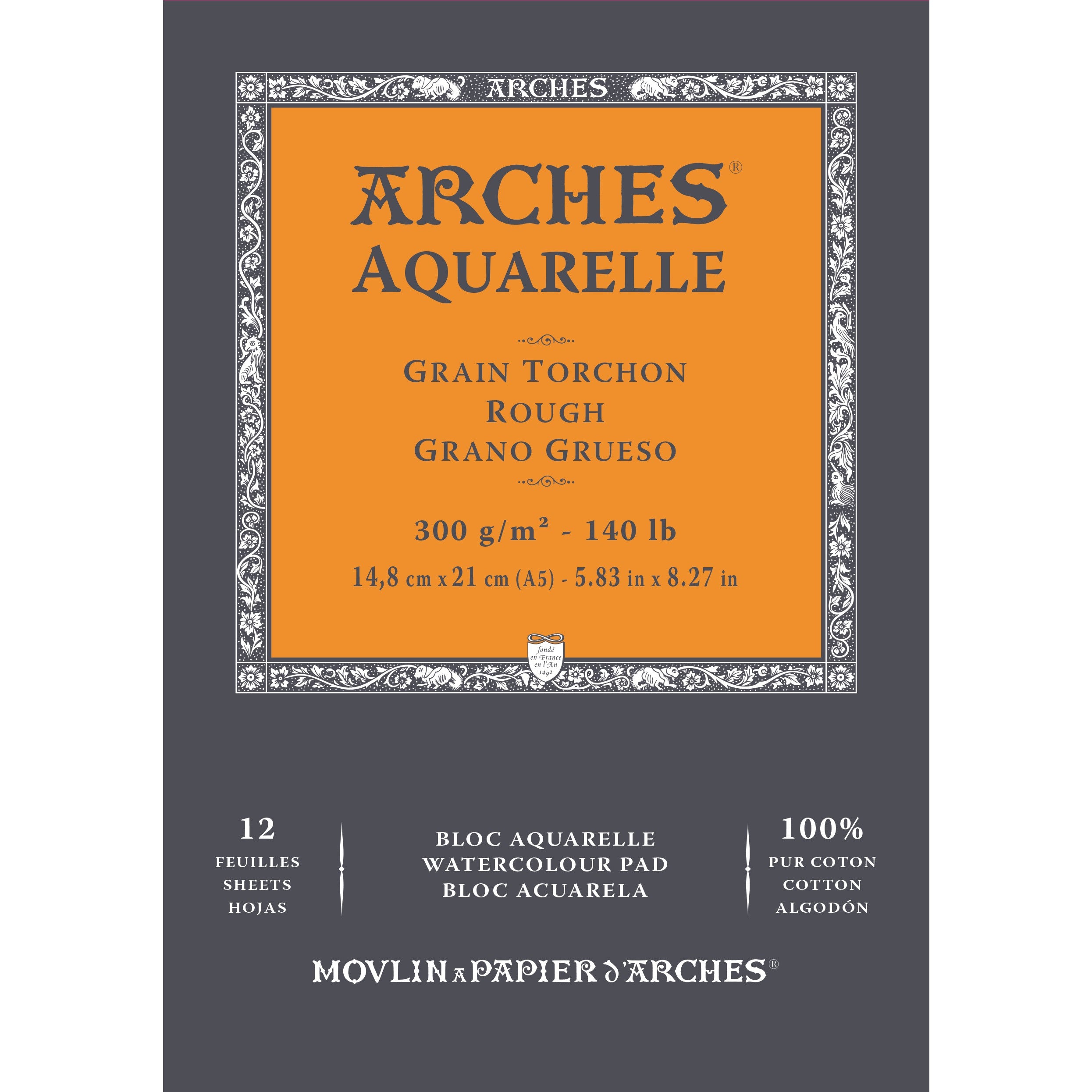 Akvarellblock – Rough, 300 g, 12 ark – Arches