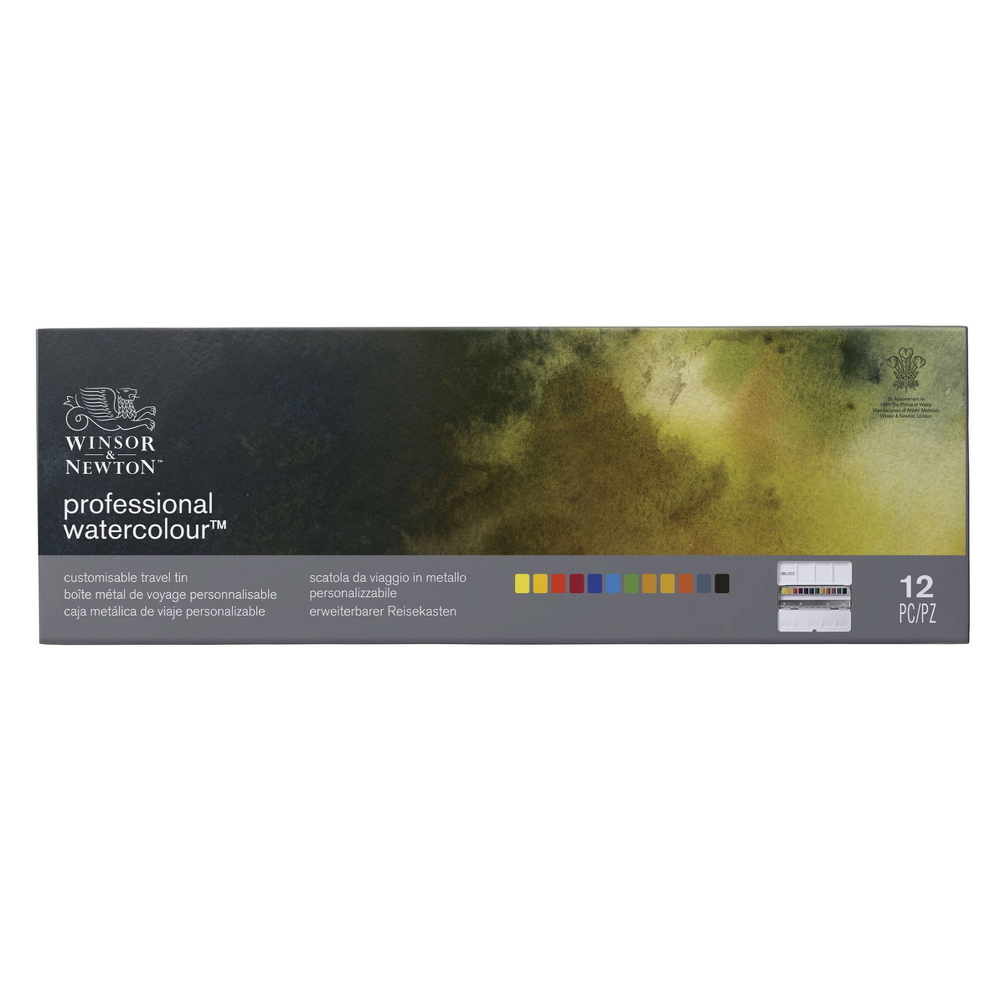 Winsor & Newton Professional Akvarellfärgset - 12 halvkopp