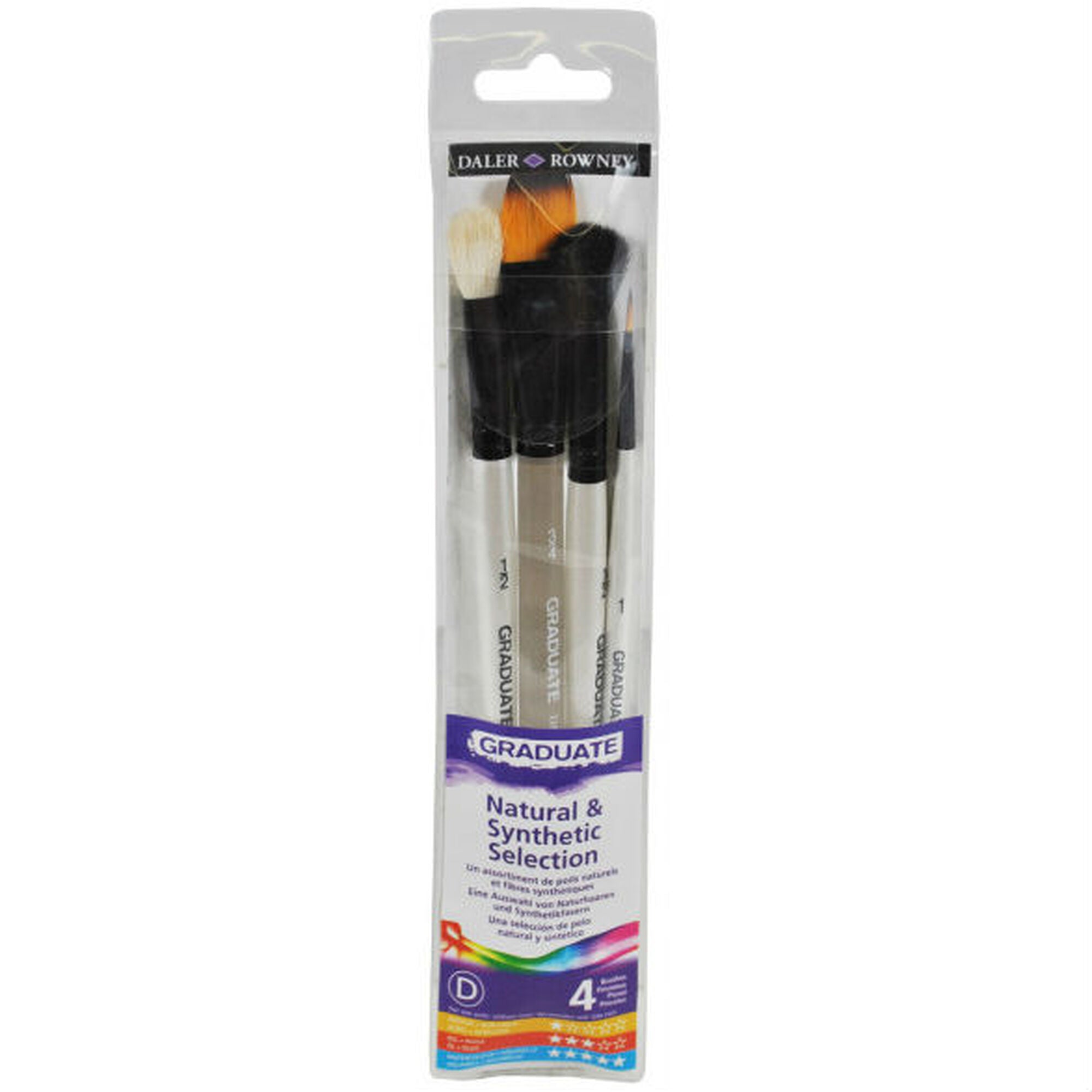 Akvarellpenselset Gethår & Syntet – Graduate – 4st – Daler-Rowney