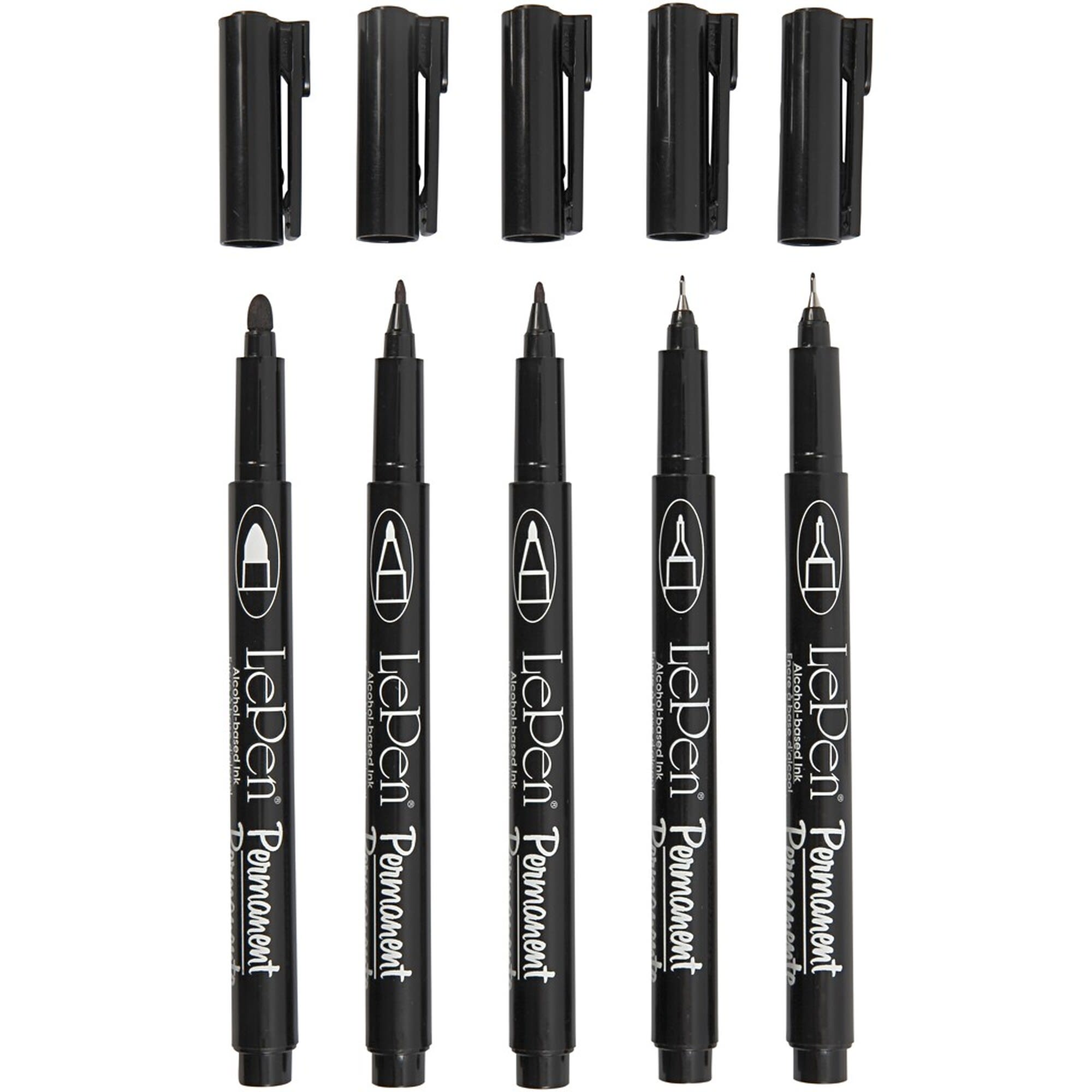 LePen Fineliner - Svart Set - 5 st