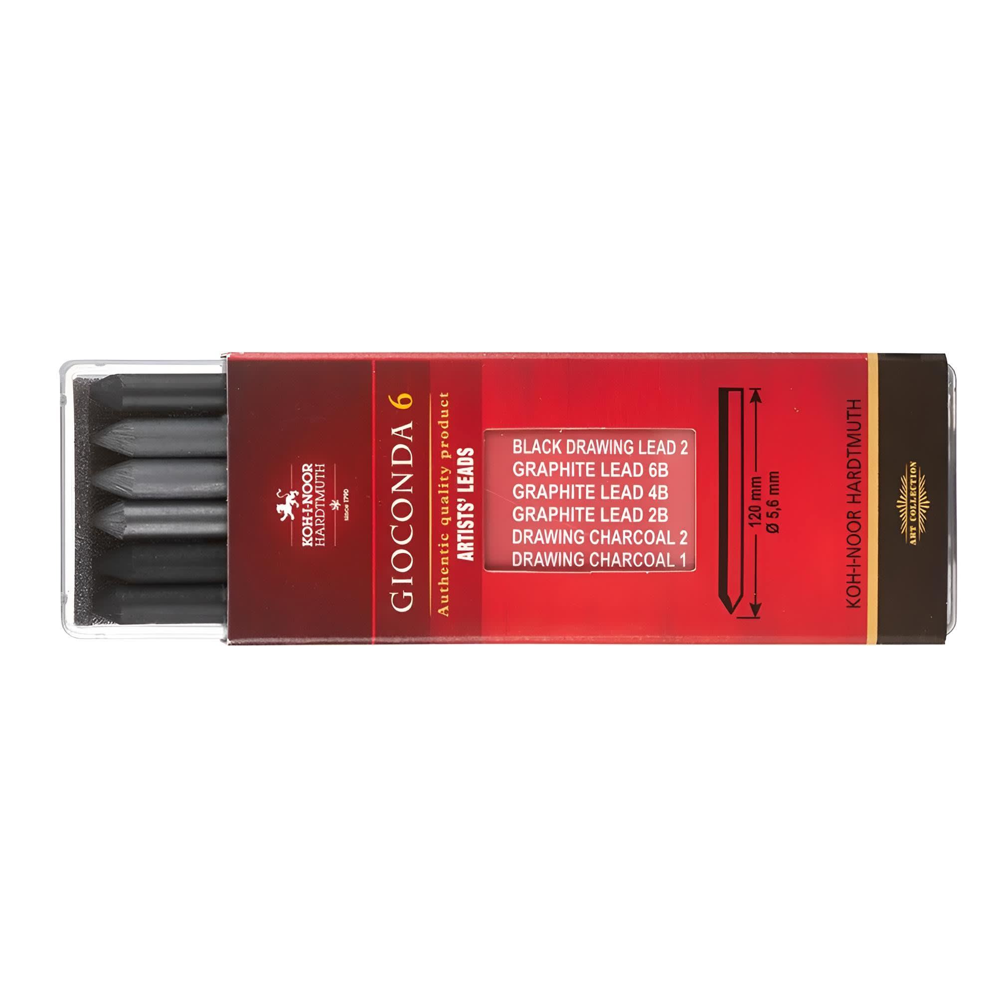 Koh-I-Noor Grafitstift - Gioconda Mix Grafit & Kol - 6 st