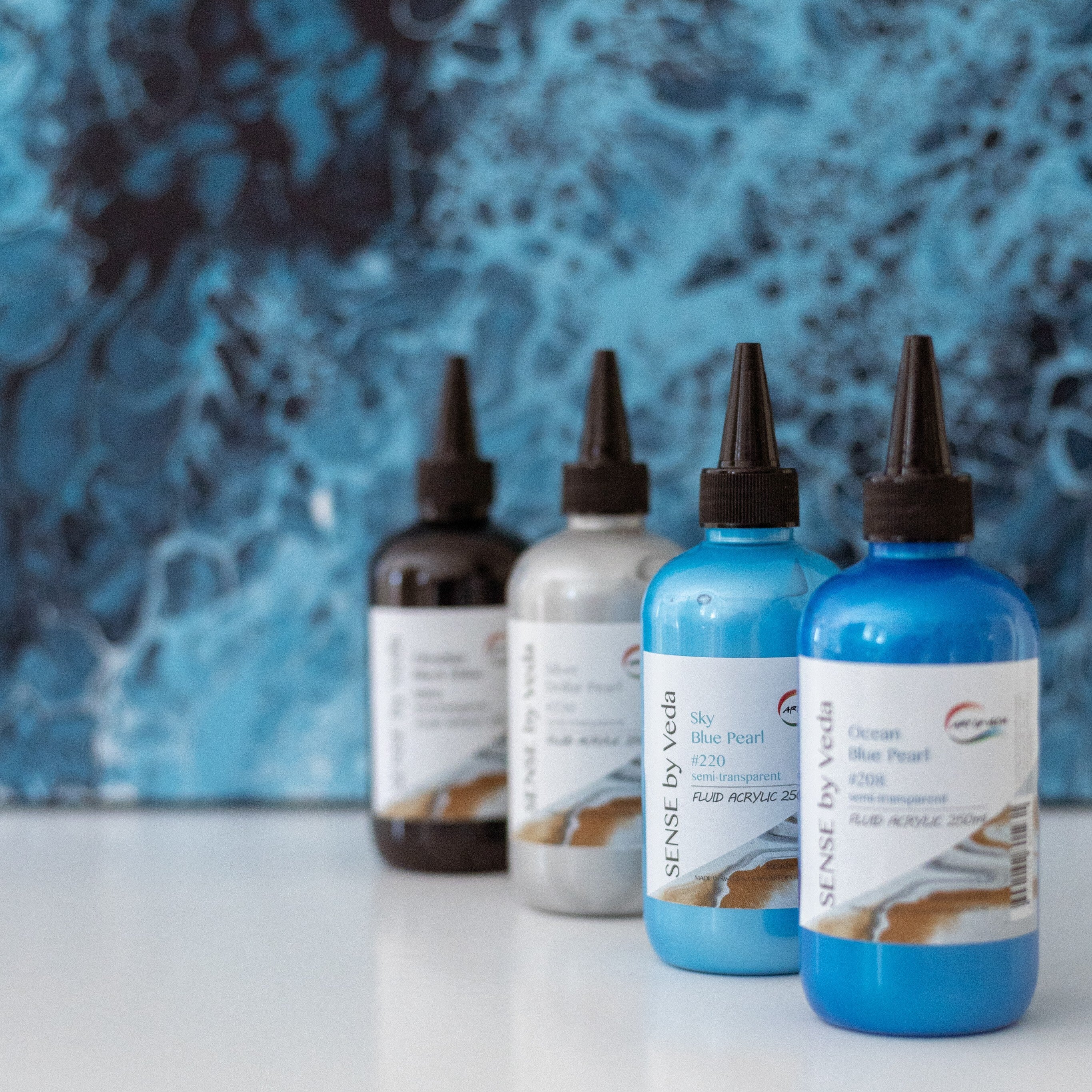 SENSE by Veda FLUID Akrylfärgset - Pearl - 5 x 250 ml