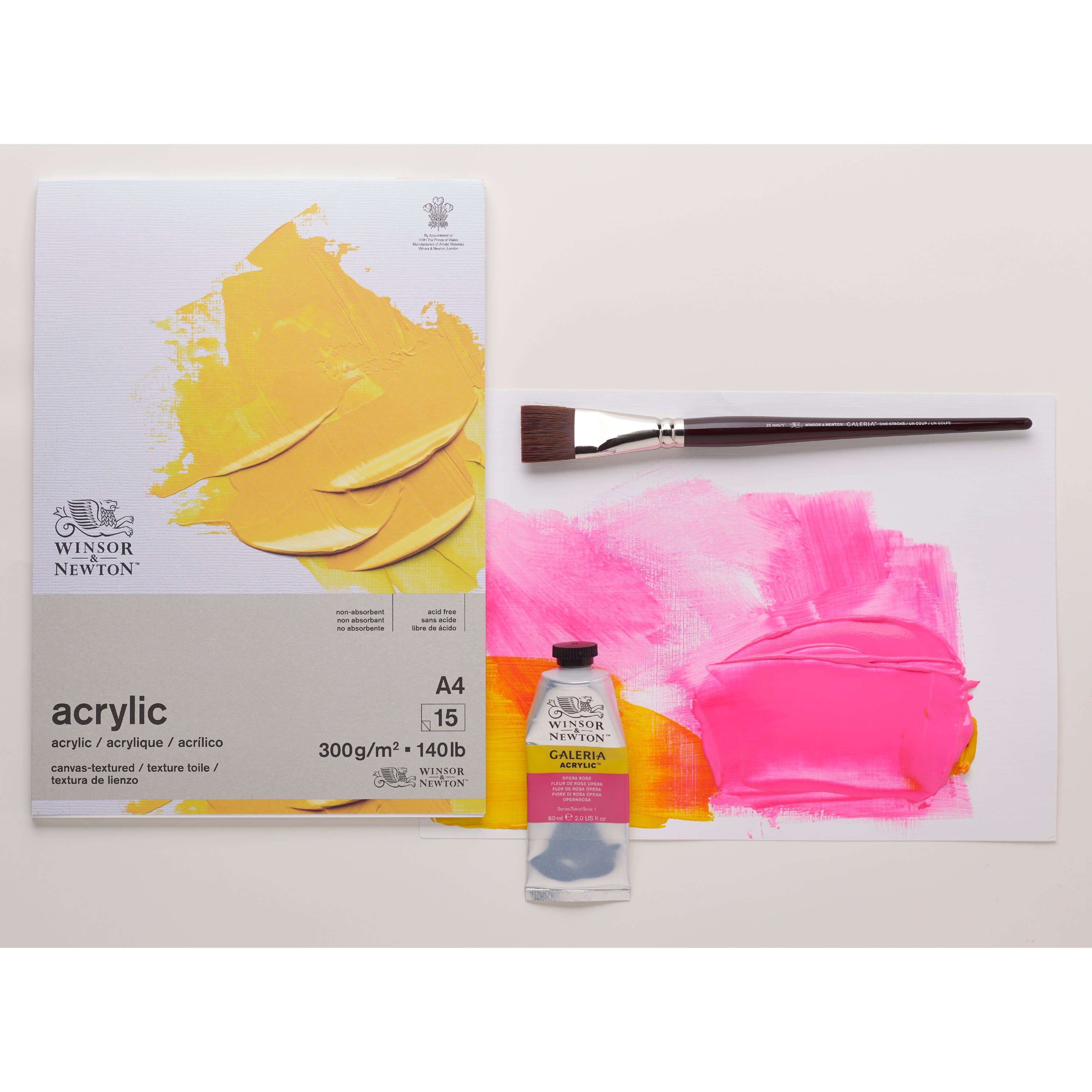 Akrylblock – Galeria – Grov Gräng, 300 g, 15 ark – Winsor & Newton - A4 fargprov