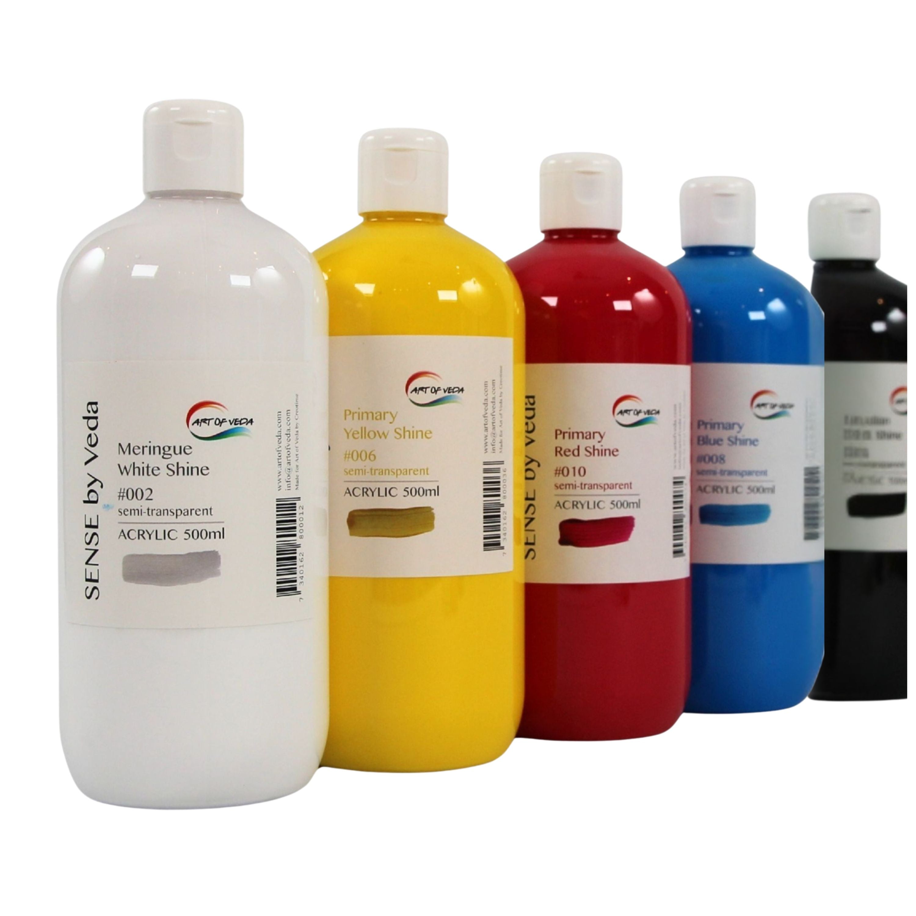 SENSE by Veda Akrylfärgset - 500 ml - Basfärger - 5 st