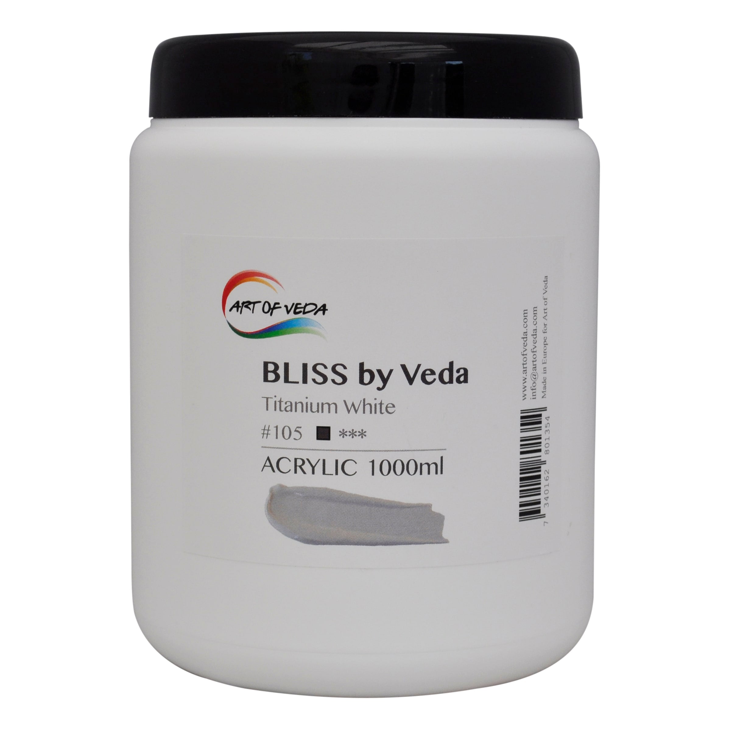 BLISS by Veda akrylfärg 1000ml - Titanium White #105