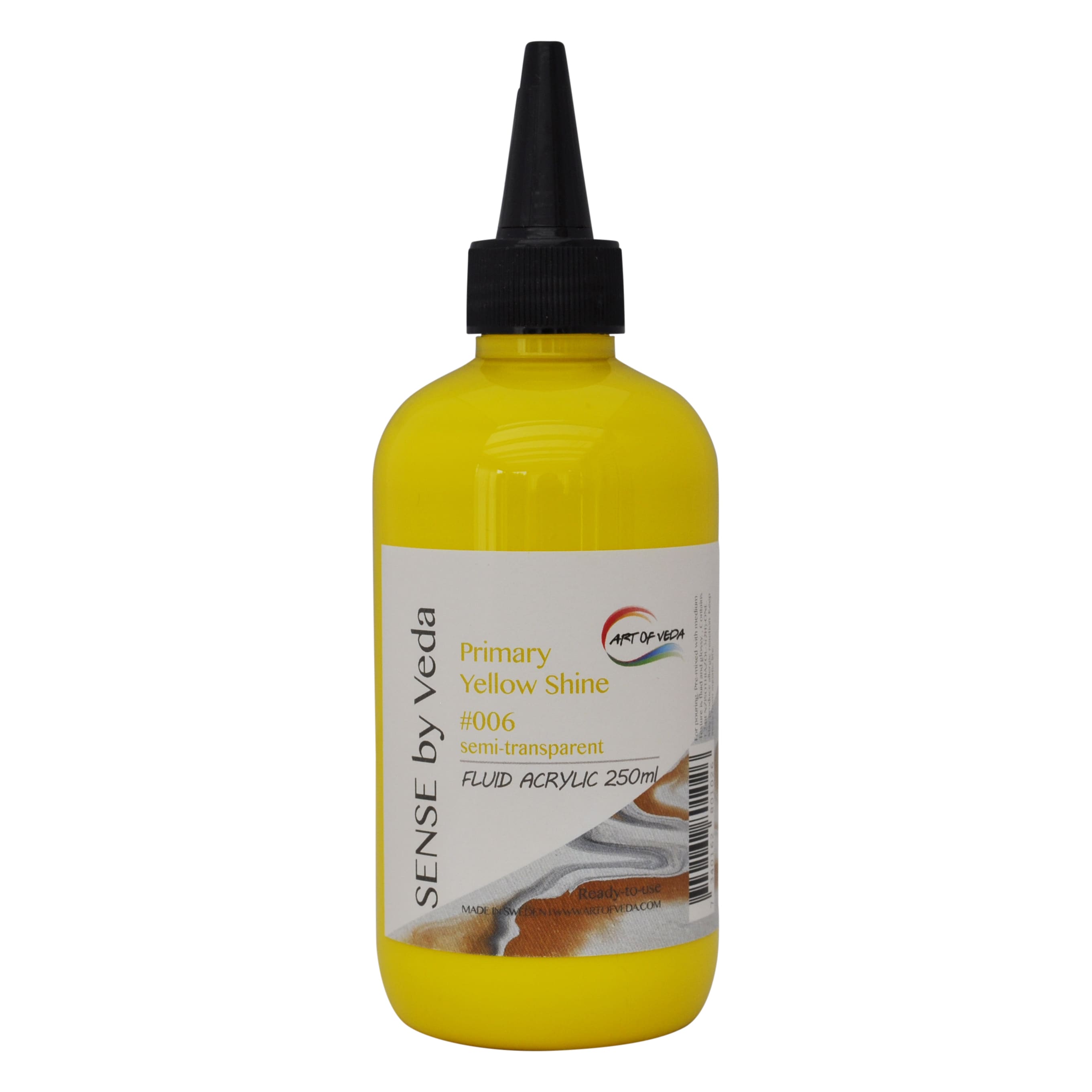 SENSE by Veda FLUID akrylfärg 250ml - Primary Yellow Shine #006
