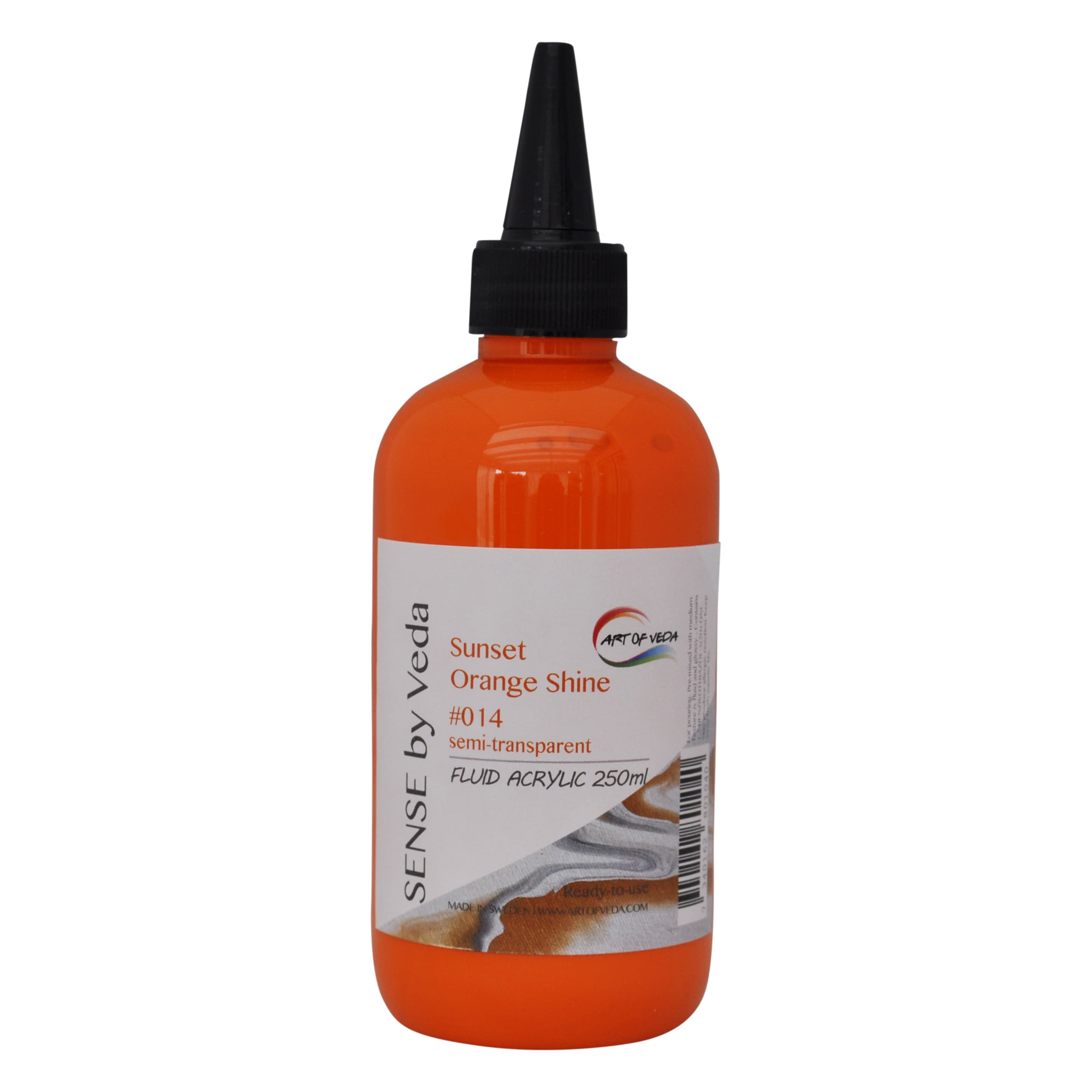 SENSE by Veda FLUID akrylfärg 250ml - Sunset Orange Shine #014