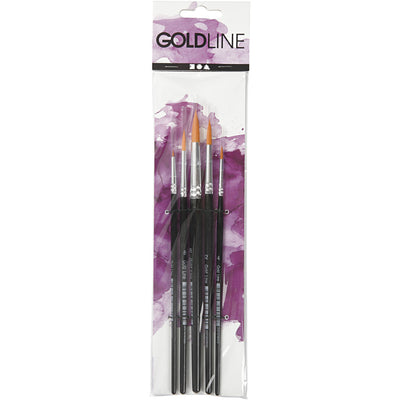 Syntetpenselset Rund – 5st - Gold Line