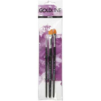 Syntetpenselset Platt – 3st - Gold Line