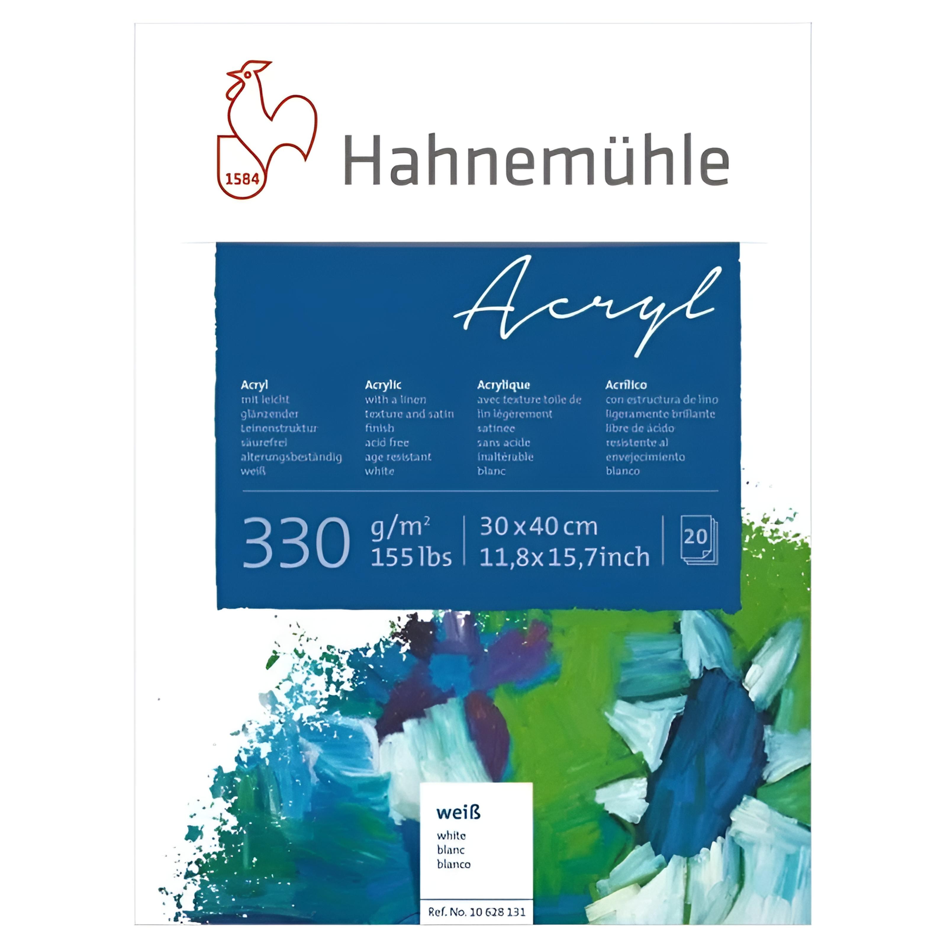 Akrylblock – Acryl 330 – Medium Gräng, 330 g, 20 ark – Hahnemühle - 30 x 40cm
