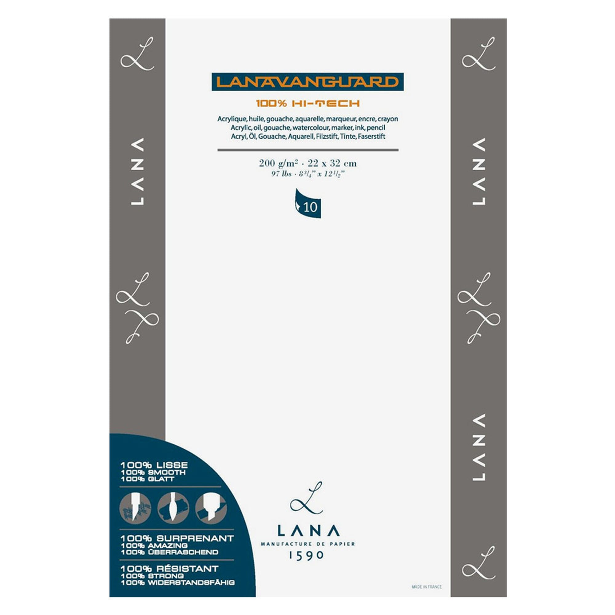 Yupopapper – Vanguard 100% High Tech – 200 g – Lana - 22 x 32 cm