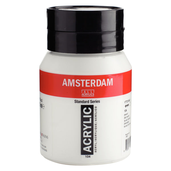 Amsterdam Akrylfärg 500ml - Zinc White #104