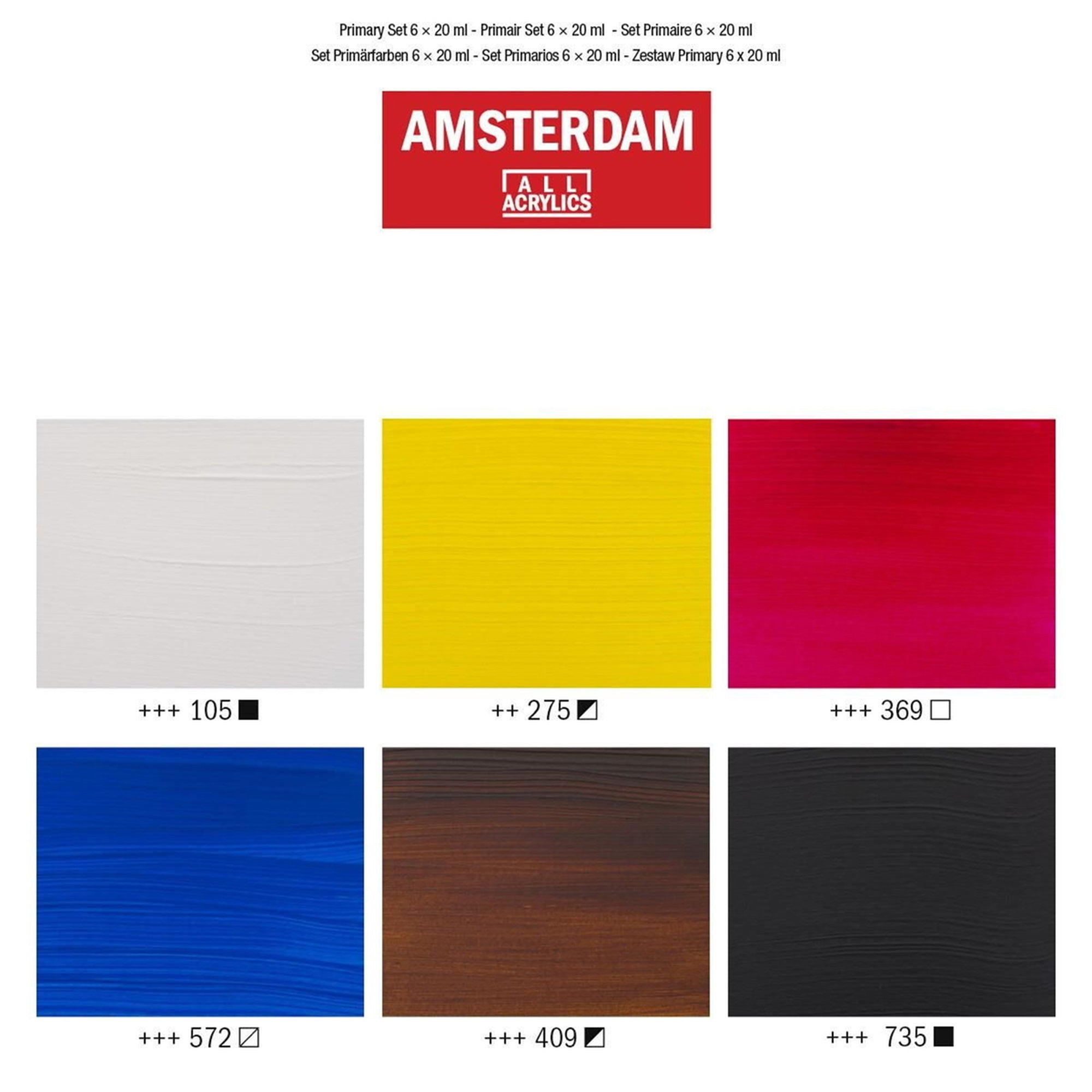 Amsterdam Akrylfärgset - Standardfärger - 20 ml