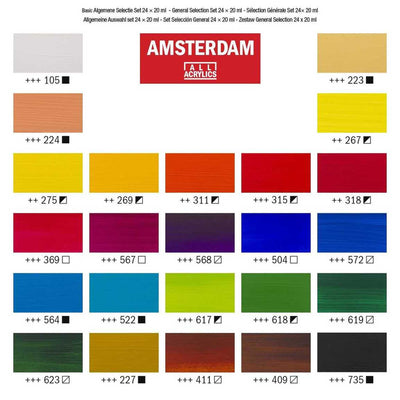 Amsterdam Akrylfärgset - Standardfärger - 20 ml