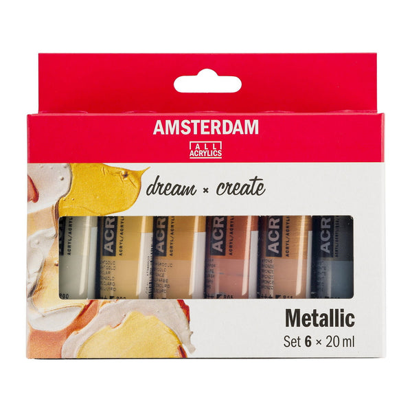 Amsterdam Akrylfärgset - Metallic - 6 x 20 ml