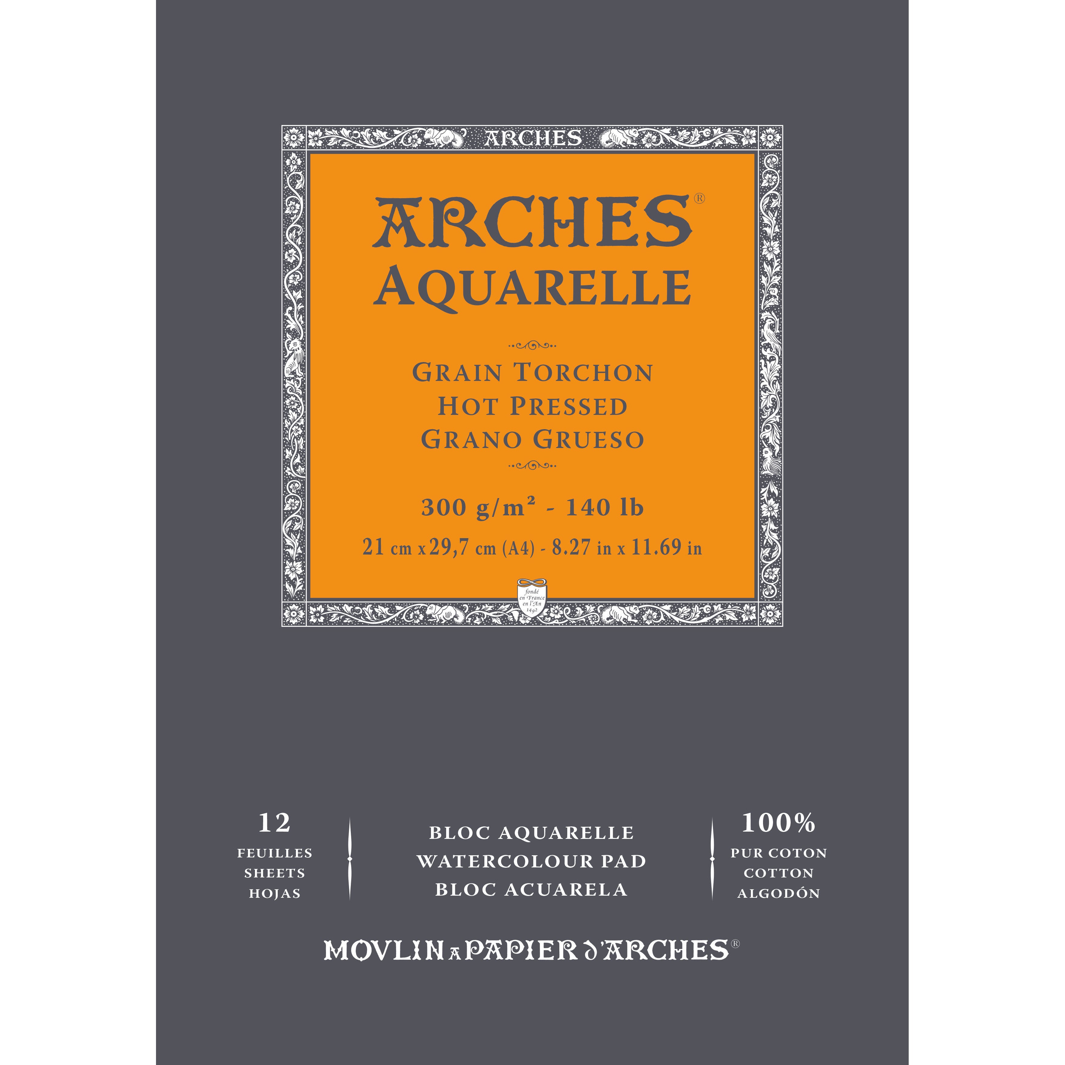 Akvarellblock – Rough, 300 g, 12 ark – Arches
