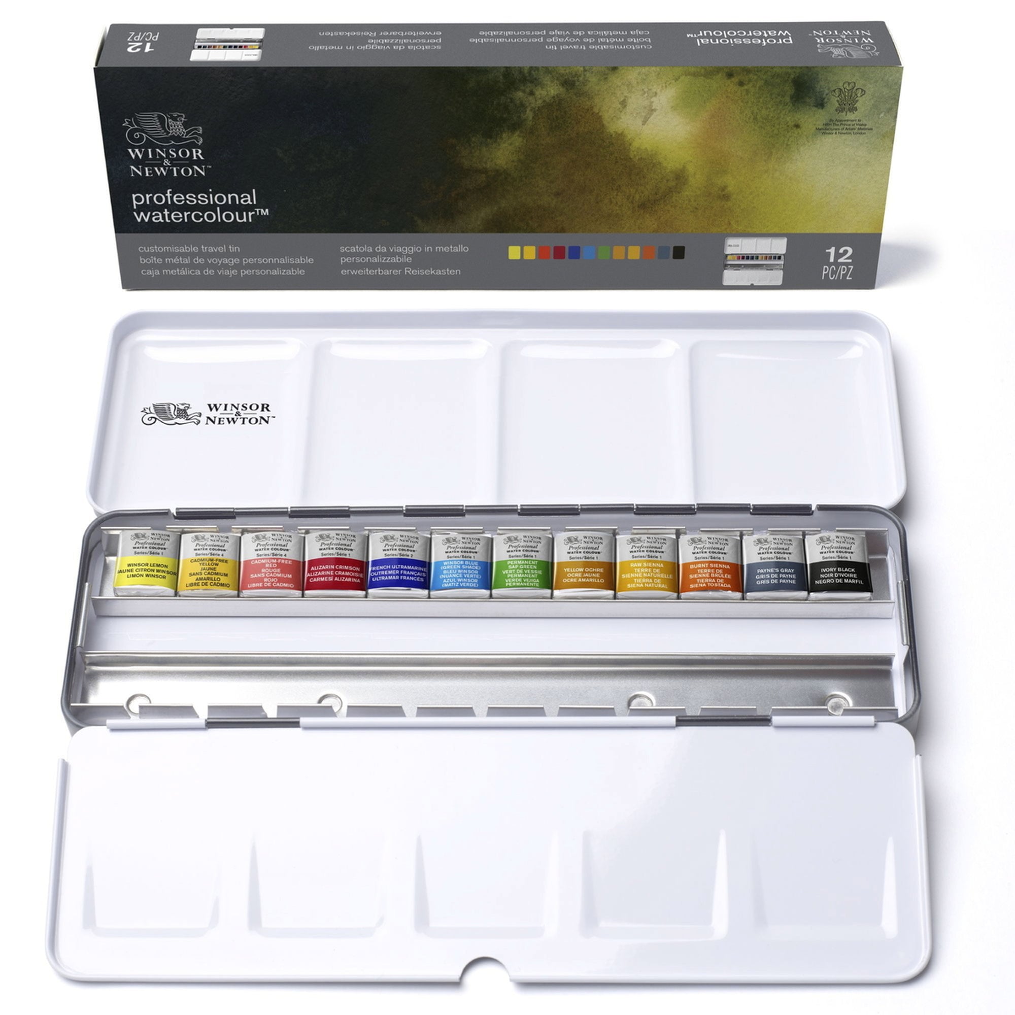 Winsor & Newton Professional Akvarellfärgset - 12 halvkopp