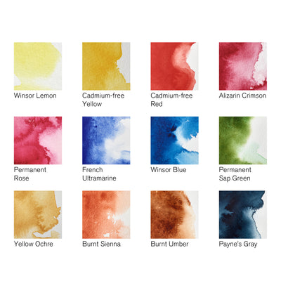Winsor & Newton Professional Akvarellfärgset - 12 halvkopp