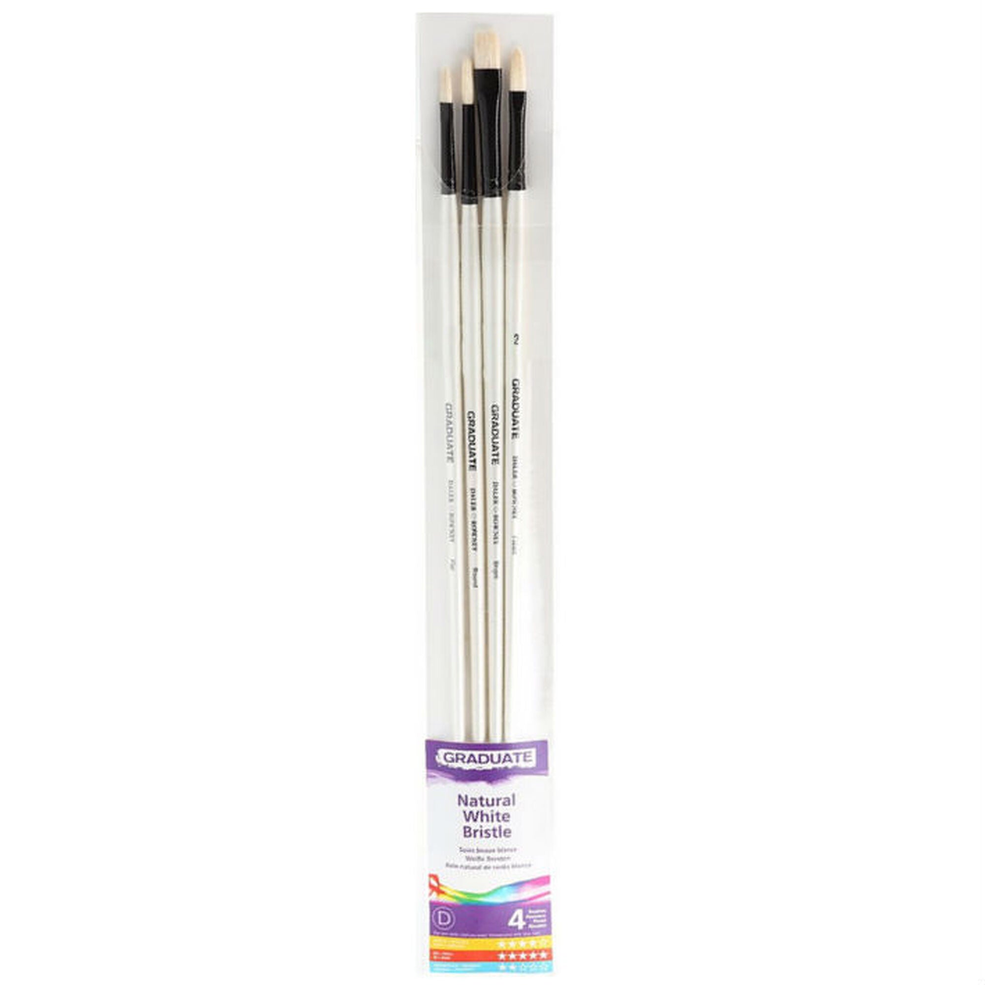 Pensel av Svinborst - Graduate - Bristle Long Handle Set 4 st