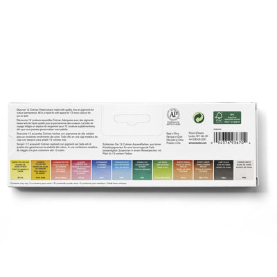 Winsor & Newton Cotman Akvarellfärgset - Blue Box - 12 halvkoppar