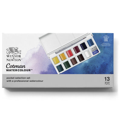 Winsor & Newton Cotman Akvarellfärgset - Field Pocket Set - 12 halvkoppar