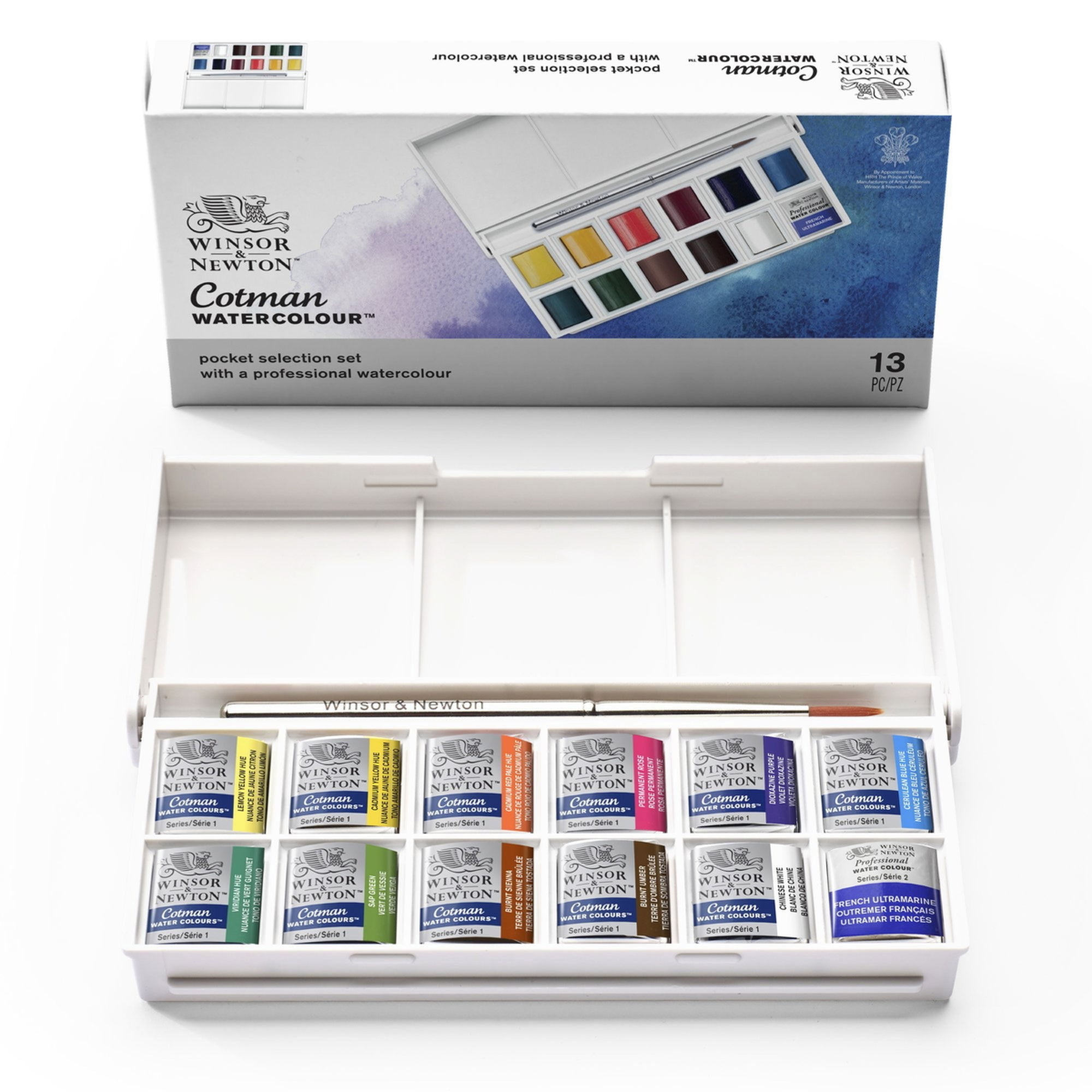 Winsor & Newton Cotman Akvarellfärgset - Field Pocket Set - 12 halvkoppar