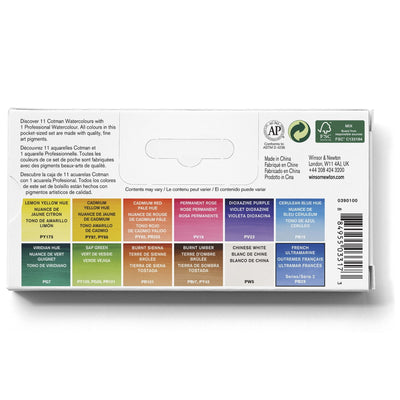 Winsor & Newton Cotman Akvarellfärgset - Field Pocket Set - 12 halvkoppar