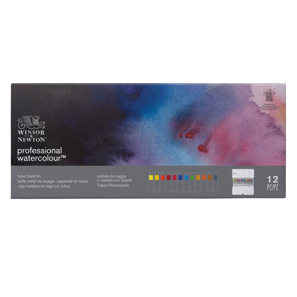 Winsor & Newton Professional Akvarellfärgset - Tube Travel Tin - 12 x 5 ml