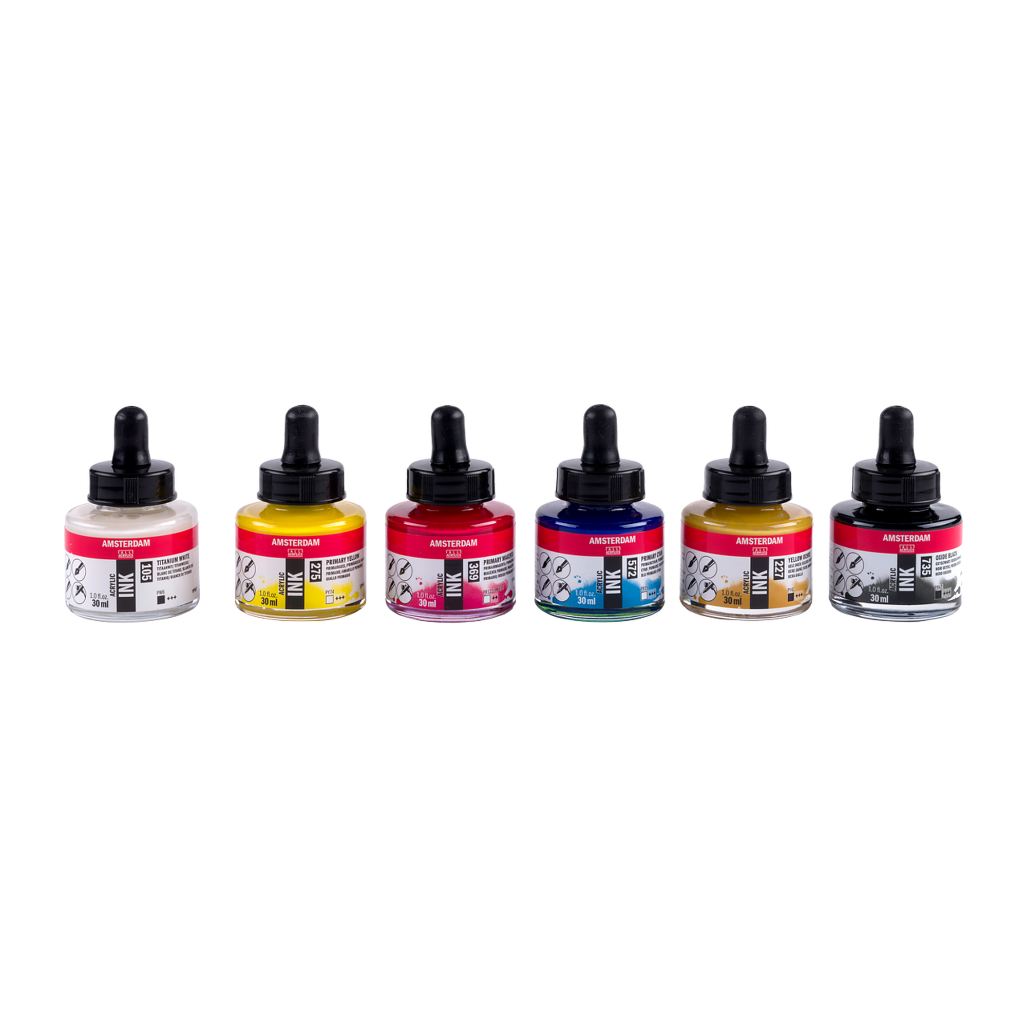 Amsterdam Acrylic Ink Basic Set - 6 x 30 ml