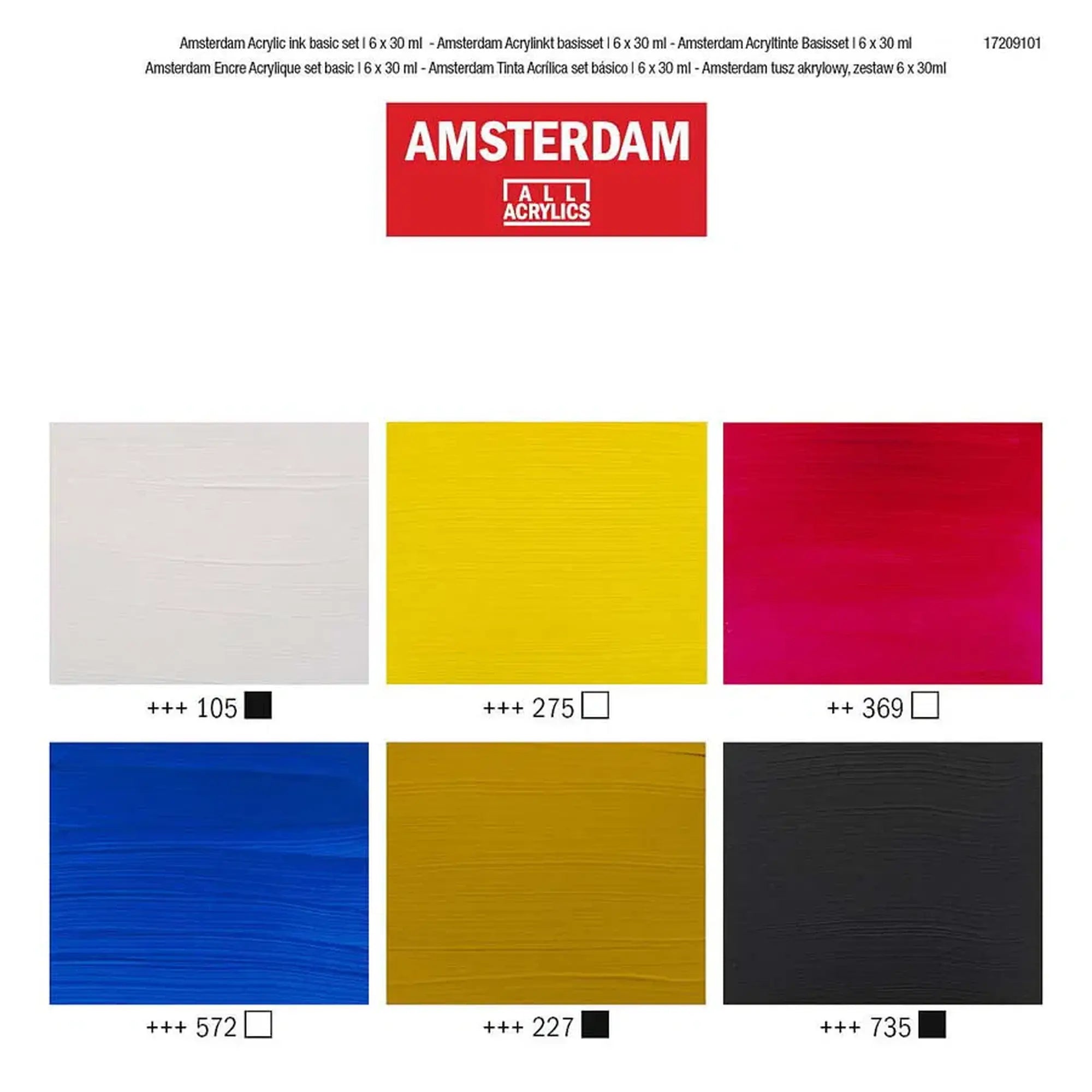 Amsterdam Acrylic Ink Basic Set - 6 x 30 ml