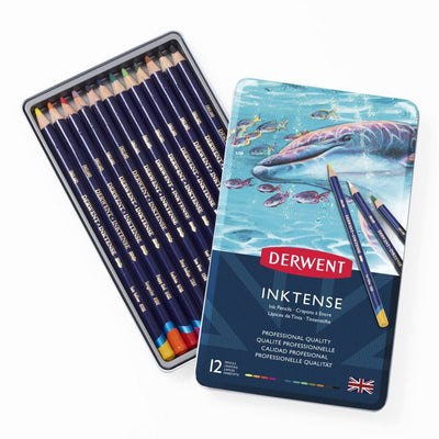Derwent Akvarellpennor - Inktense Pencils - 12st fargprov