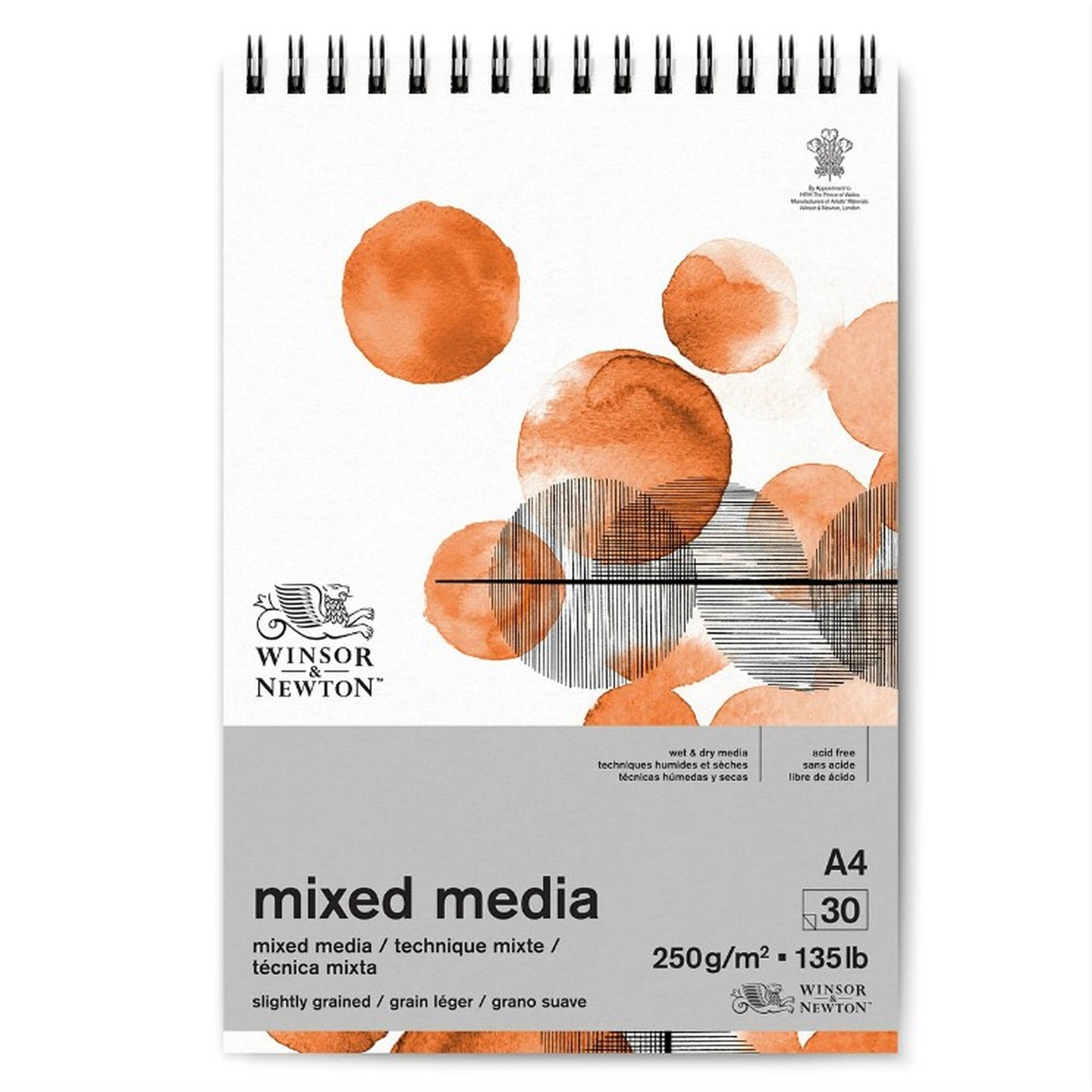 Mixed Mediablock – 250 g, 30 ark – Winsor & Newton - A4 fargprov