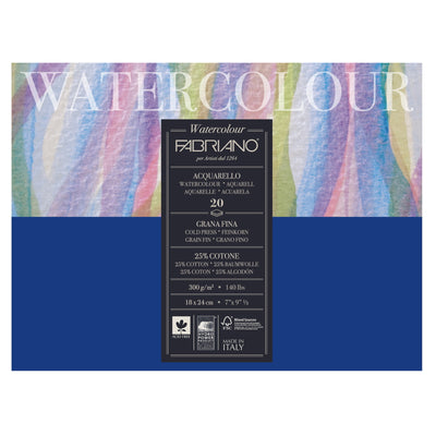Akvarellblock – Watercolour – Fin (CP/Not), 300 g, 20 ark – Fabriano