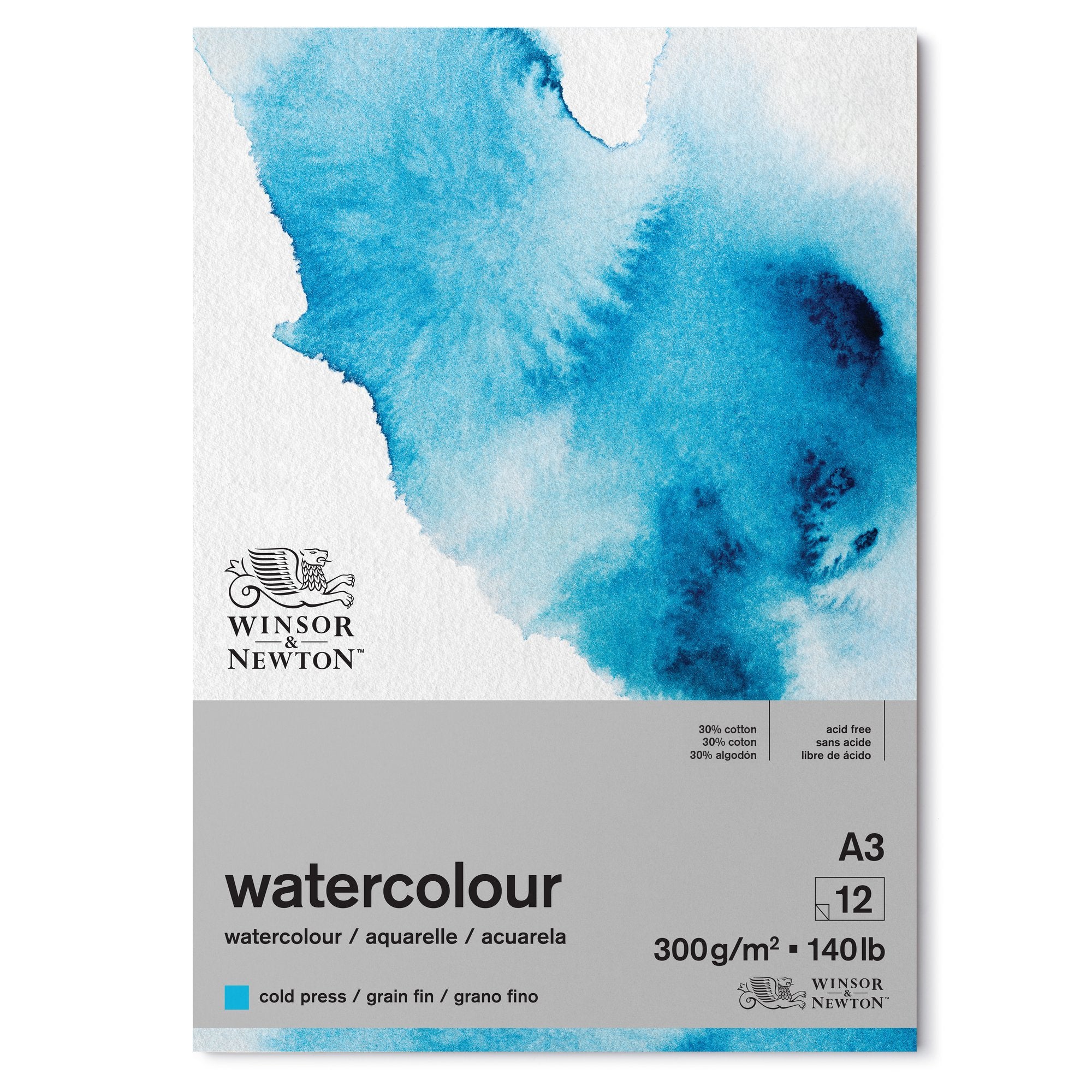 Akvarellblock – Fin (CP/Not), 300 g, 12 ark – Winsor & Newton
