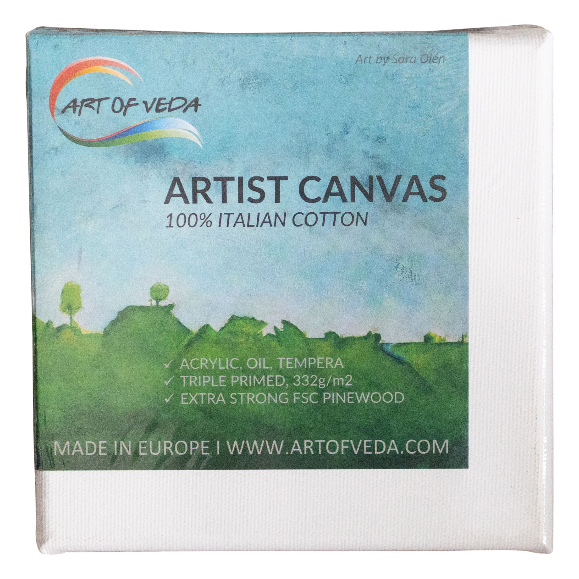 Uppspänd Målarduk i Bomull – Artist Canvas – Art of Veda - 15 x 15cm