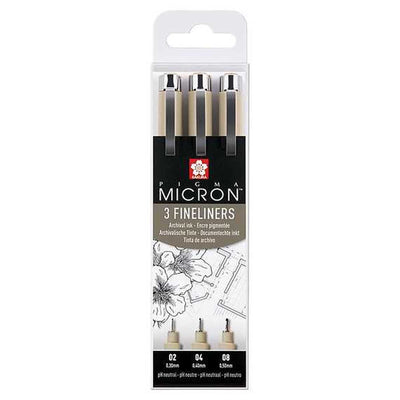 Sakura Fineliner - Pigma Micron Wallet Svart Set - 3 st