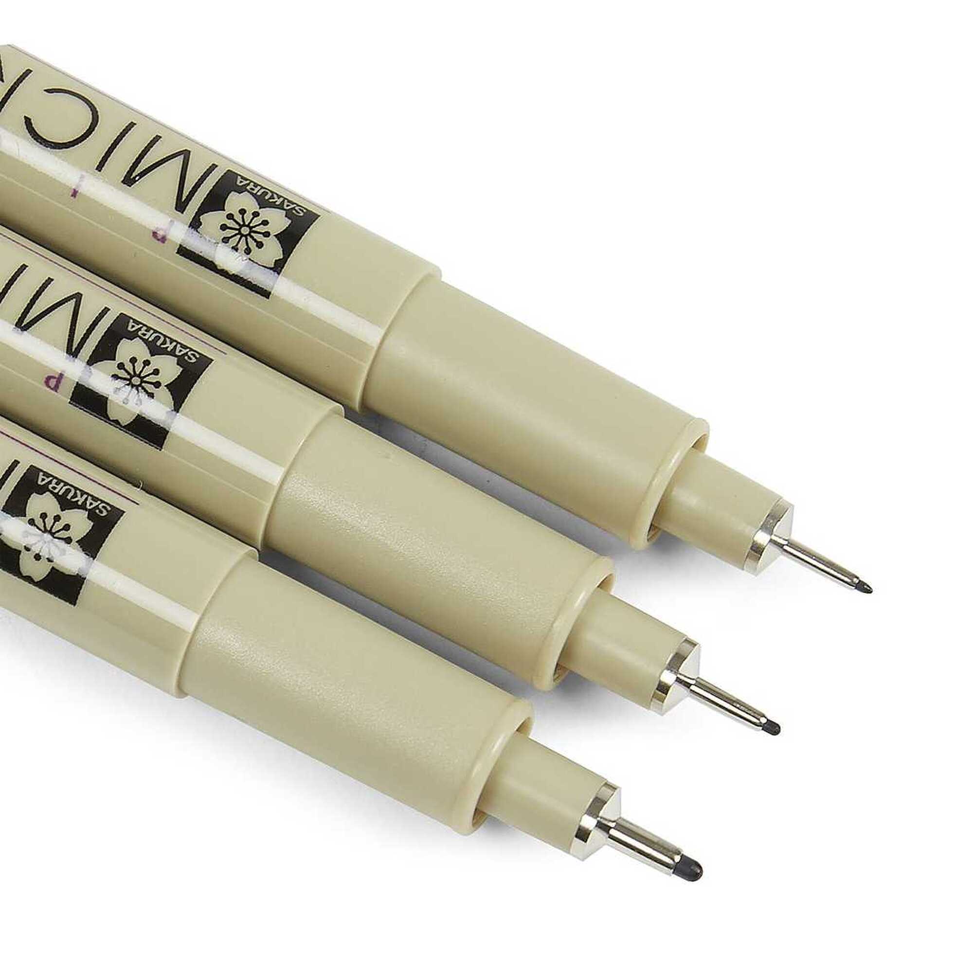 Sakura Fineliner - Pigma Micron Wallet Svart Set - 3 st fargprov