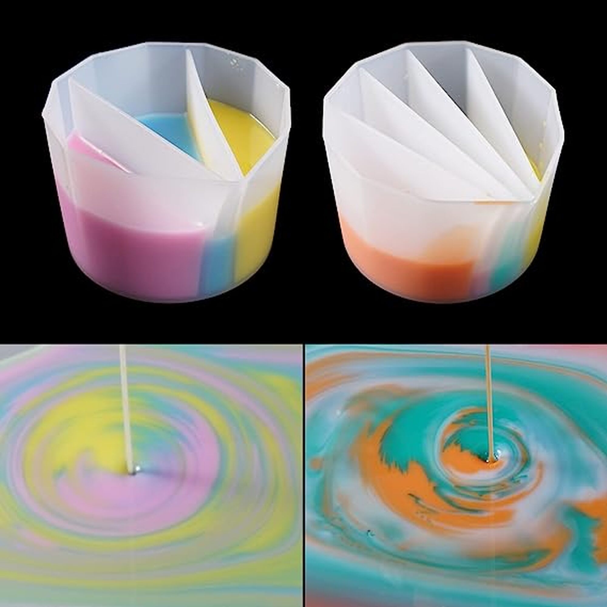 Blandningskopp för Fluid Art - 5 fack - 10 x 5 cm fargprov