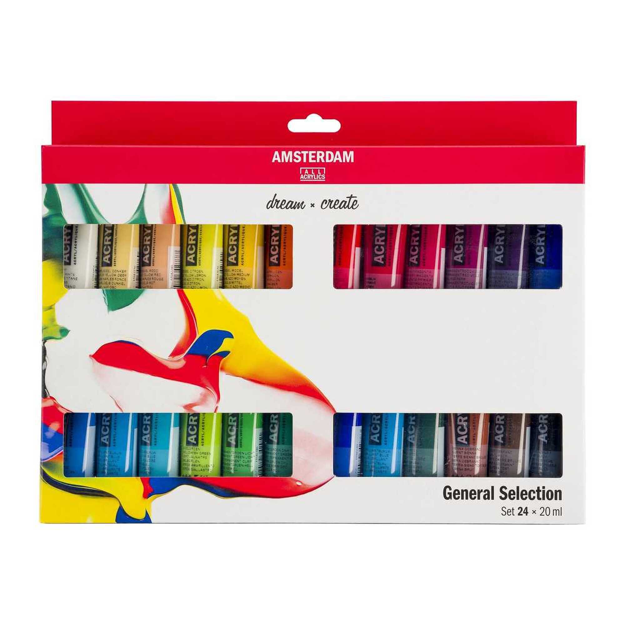 Amsterdam Akrylfärgset - Standardfärger - 20 ml - 24 st