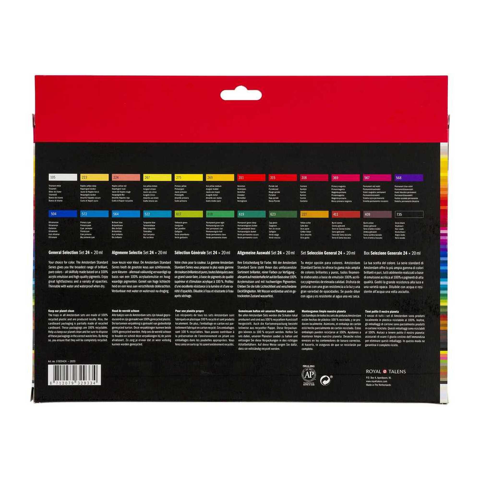 Amsterdam Akrylfärgset - Standardfärger - 20 ml - 24 st fargprov
