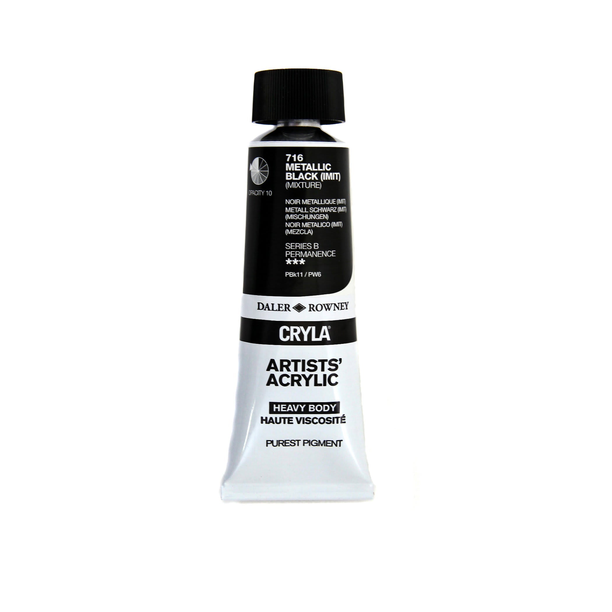 Cryla Artists' Akrylfärg 75 ml - Metallic Black Imit #716