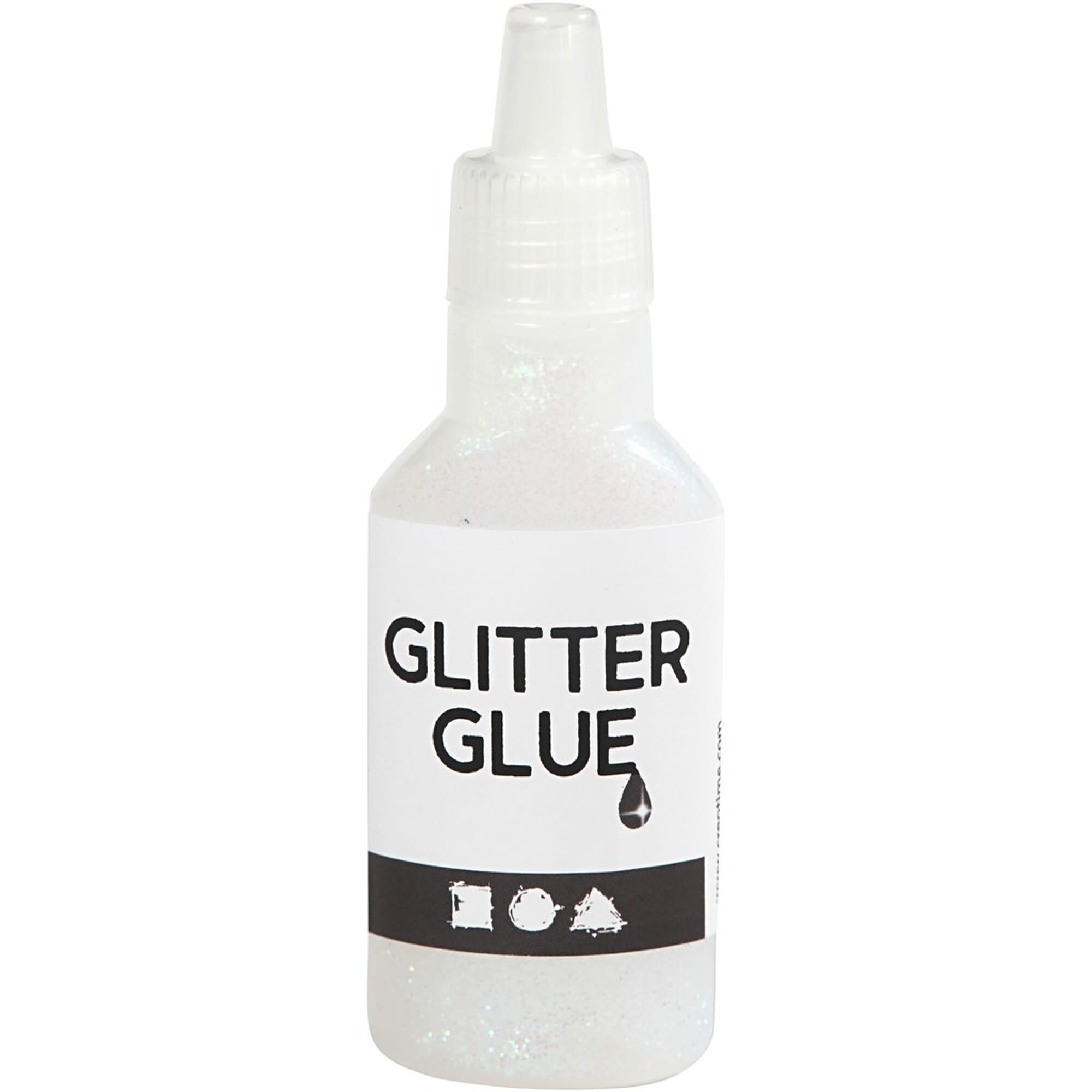 Glitterlim - 25 ml - Creotime - Holografisk Vit