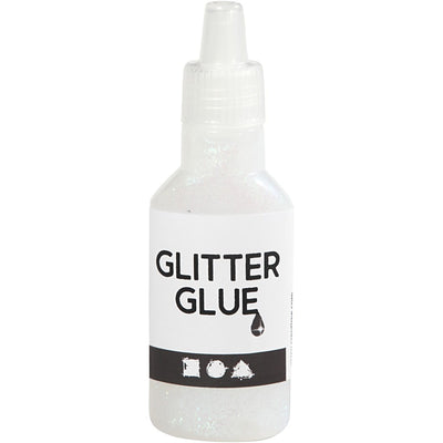 Glitterlim - 25 ml - Creotime - Holografisk Vit