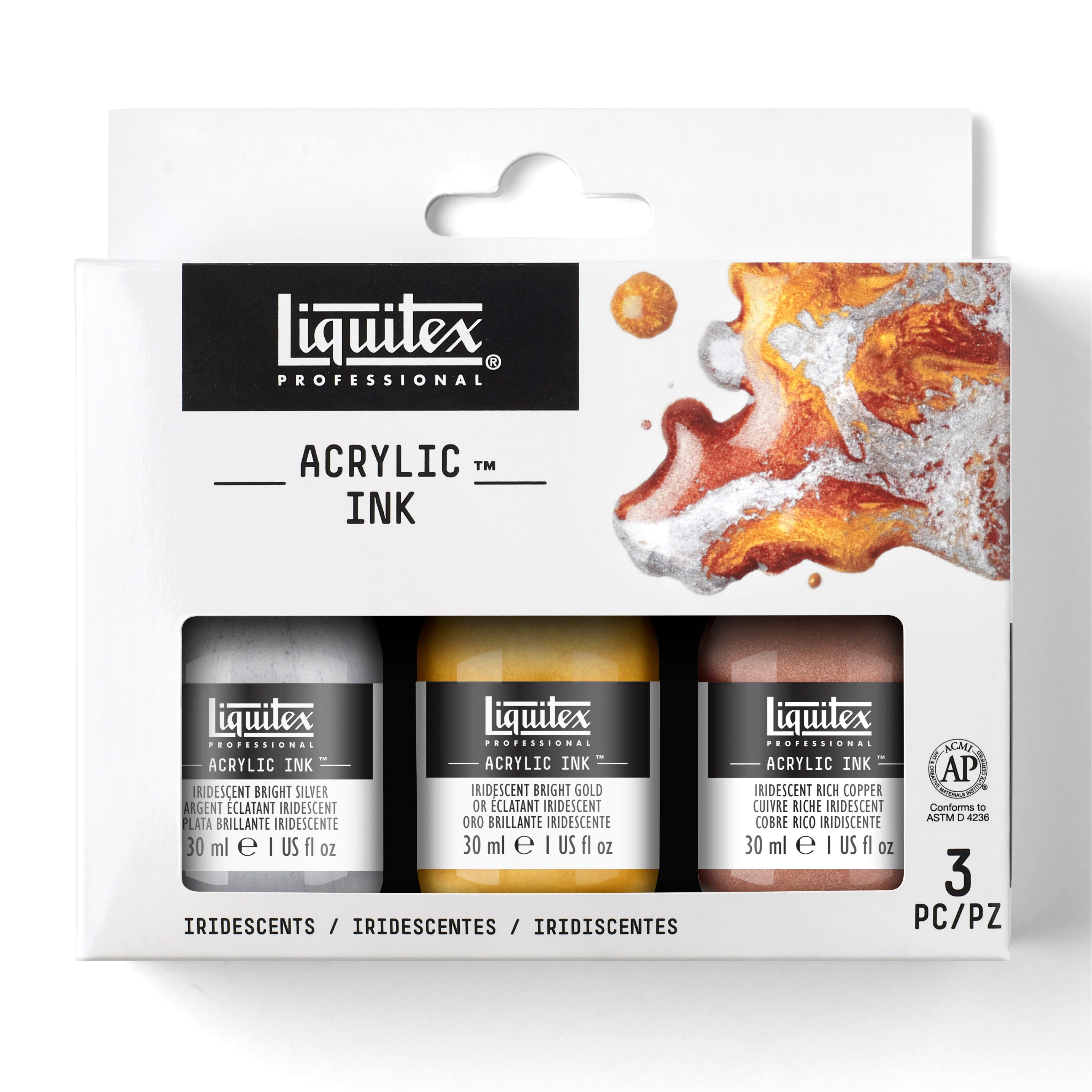 Liquitex Professional Acrylic Ink Set - 30 ml - Iridescent - 3 st